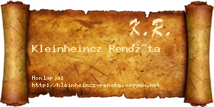 Kleinheincz Renáta névjegykártya